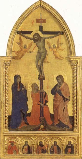 Nardo di Cione Crucifixion Scene with Mourners SS.Jerome,James the Lesser,Paul,James the Greater,and Peter Martyr Norge oil painting art